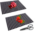Kitchen Sink Mat for Stainless Steel/Ceramic Sinks,2 Pack Sink Protectors for Kitchen Sink with Scissors, Fast Draining,Easy to Clean,DIY Cut,15.7 X 11.8 Inch(Dark Black)