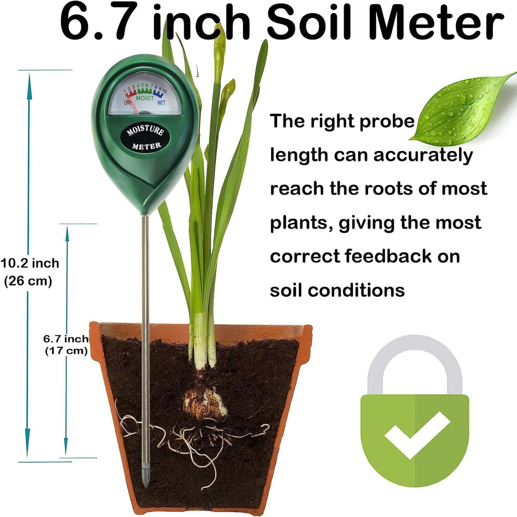 Suplong 2 Packs Soil Moisture Meter, Moisture Meter for Plants, Plant Water Meter, Plant Moisture Meter for Garden, Farm, Lawn, Indoor & Outdoor (No Battery Needed)(Green)