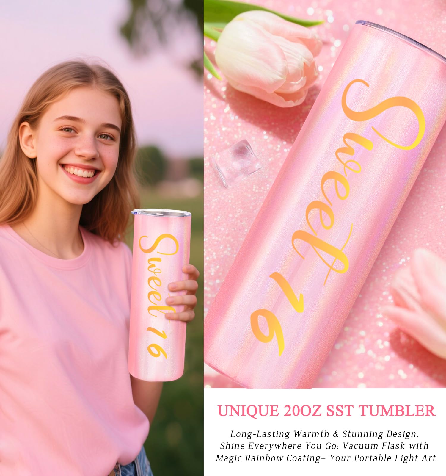 Sweet 16 Gifts for Girls, 16th Birthday Gifts Ideas for Girls, Unique Trendy Stuff for 16 Year Old Girl Teen, Daughter, Niece, Granddaughter, Her Happy 16th Birthday Decorations