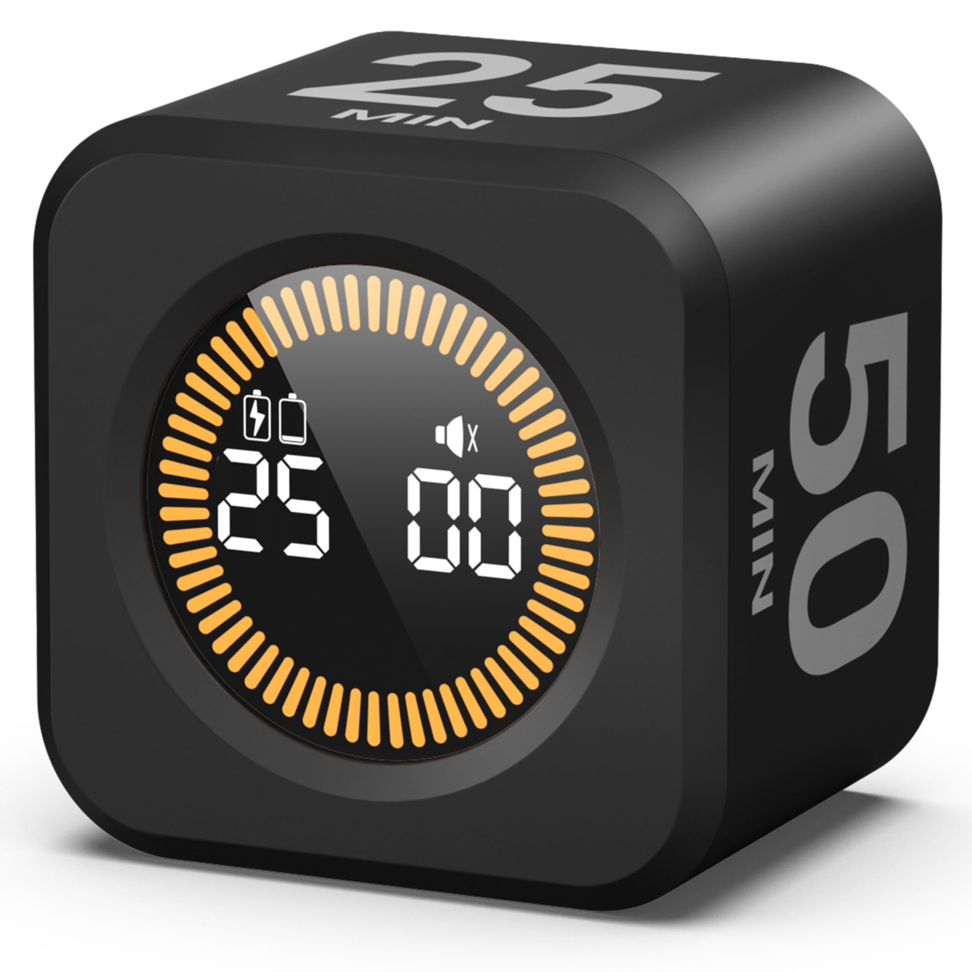 KADAMS Pomodoro Timer Visual - Productivity Pomodoro Cube, 5/10/25/50 Min Countdown & Countup, Silent – Ideal for Work Study Cook Workout Offices Kitchen School Classroom Gift for Kid