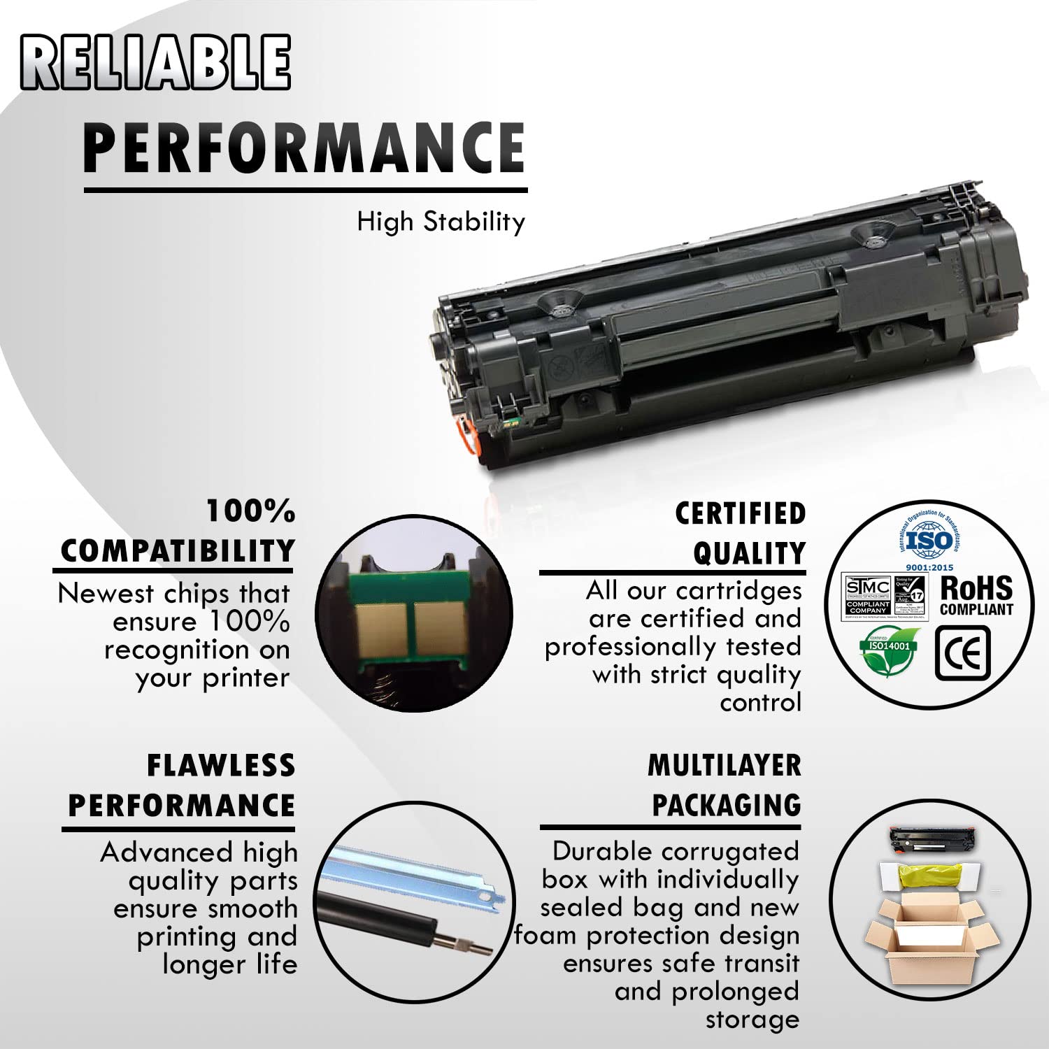Inkfirst Compatible Toner Cartridge Replacement for HP CE285A 85A Laserjet Pro M1212f M1212nf M1213nf M1214nfh M1216nfh M1217nfw M1219nf P1102 P1102w P1109w M1130 M1132 M1134 M1136 M1137 M1138 M1139