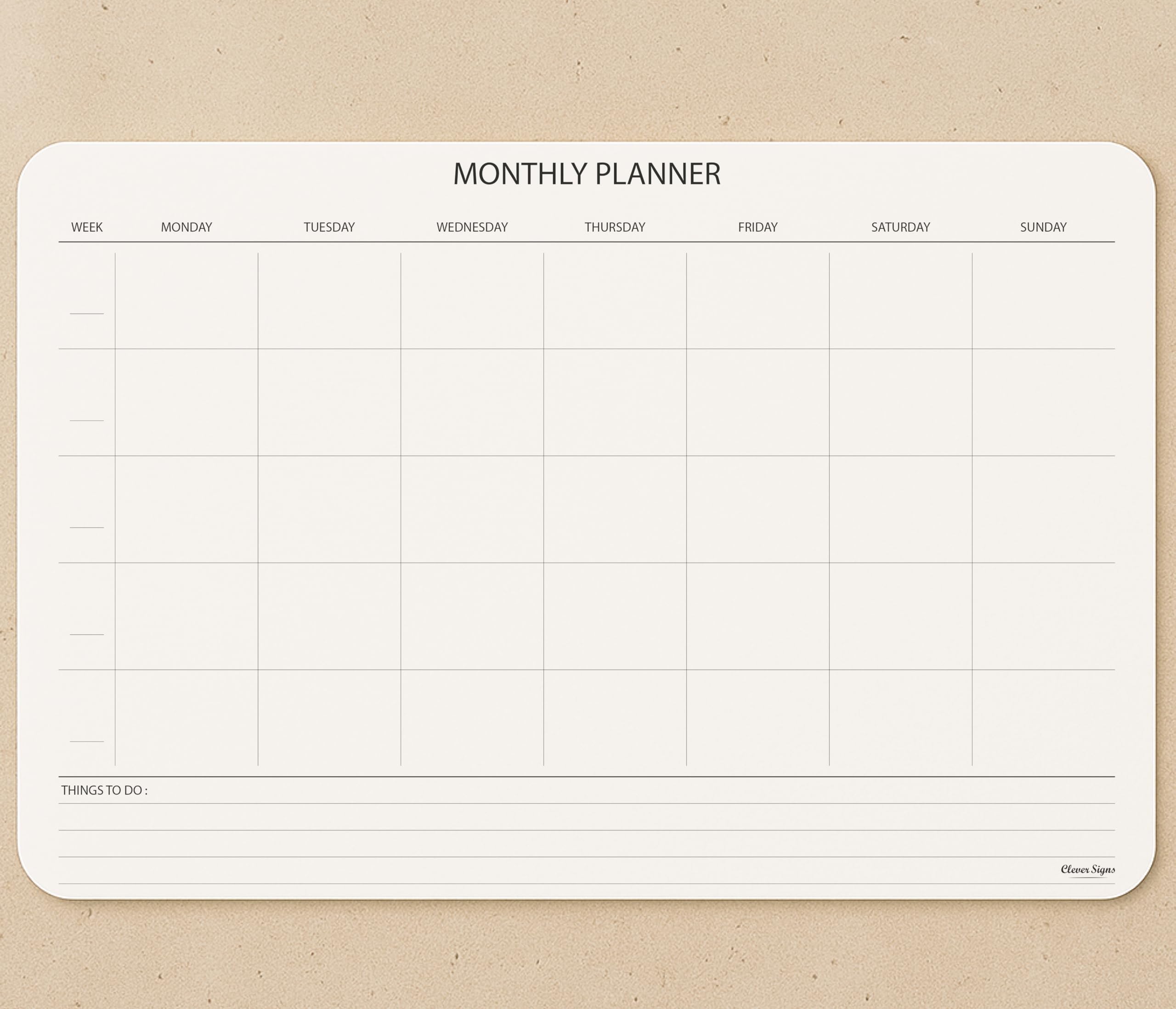 Undated Monthly Planner Notepad,Desk Calendar for Organizing&Scheduling Tasks-Productivity Tracker,Goals,Notes&To-Do Lists–A4 Size (8,3"X11,7")Premium Thick Paper with Cardboard Back Support 50 Sheets