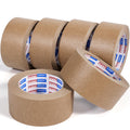 ADHES Biodegradable Kraft Paper Tape, Eco Friendly & Writable & Uncoated Paper Packing Tape Brown Packing Tape for Masking, Sealing, and Packaging Use, 2 inch x 55 Yards, 6 Rolls