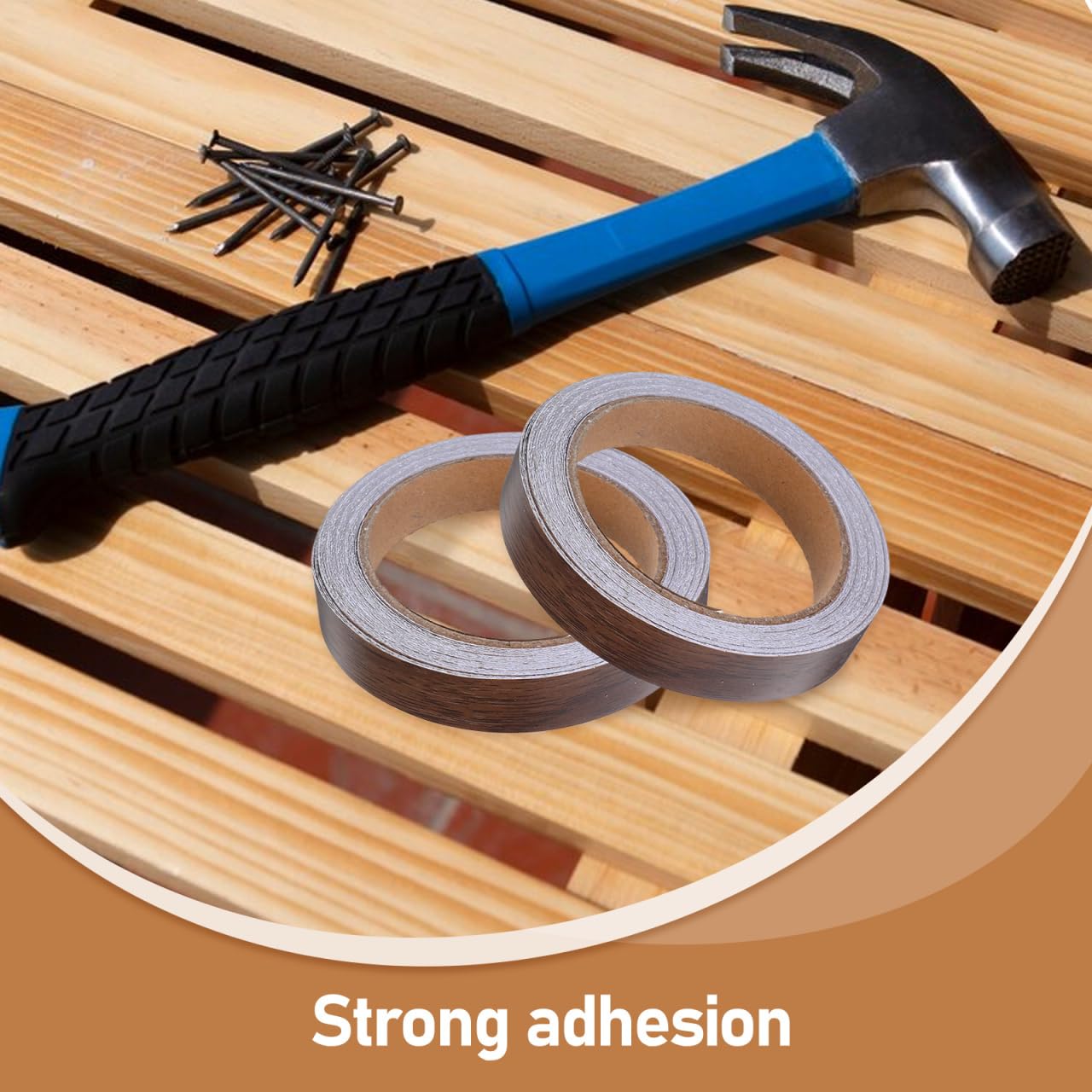 jojofuny 2 Rolls Wood Colored Banding Tape for Furniture Protection DIY Home Decor Easy Installation