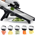 Blamovo Mandoline Slicer for Kitchen, Vegetable Mandolin Slicer with Adjustable Thickness by One-Knob Control, Veggie Fruit Potato Slicer Julienne, with Safety Gloves