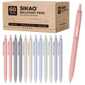 Sikao Morandi Pens Bulk 60 Pack – Smooth Writing 1.0mm, Click Ballpoint Pens with Black Ink, Aesthetic Soft Pens for School, Office, Journaling & Gift Use