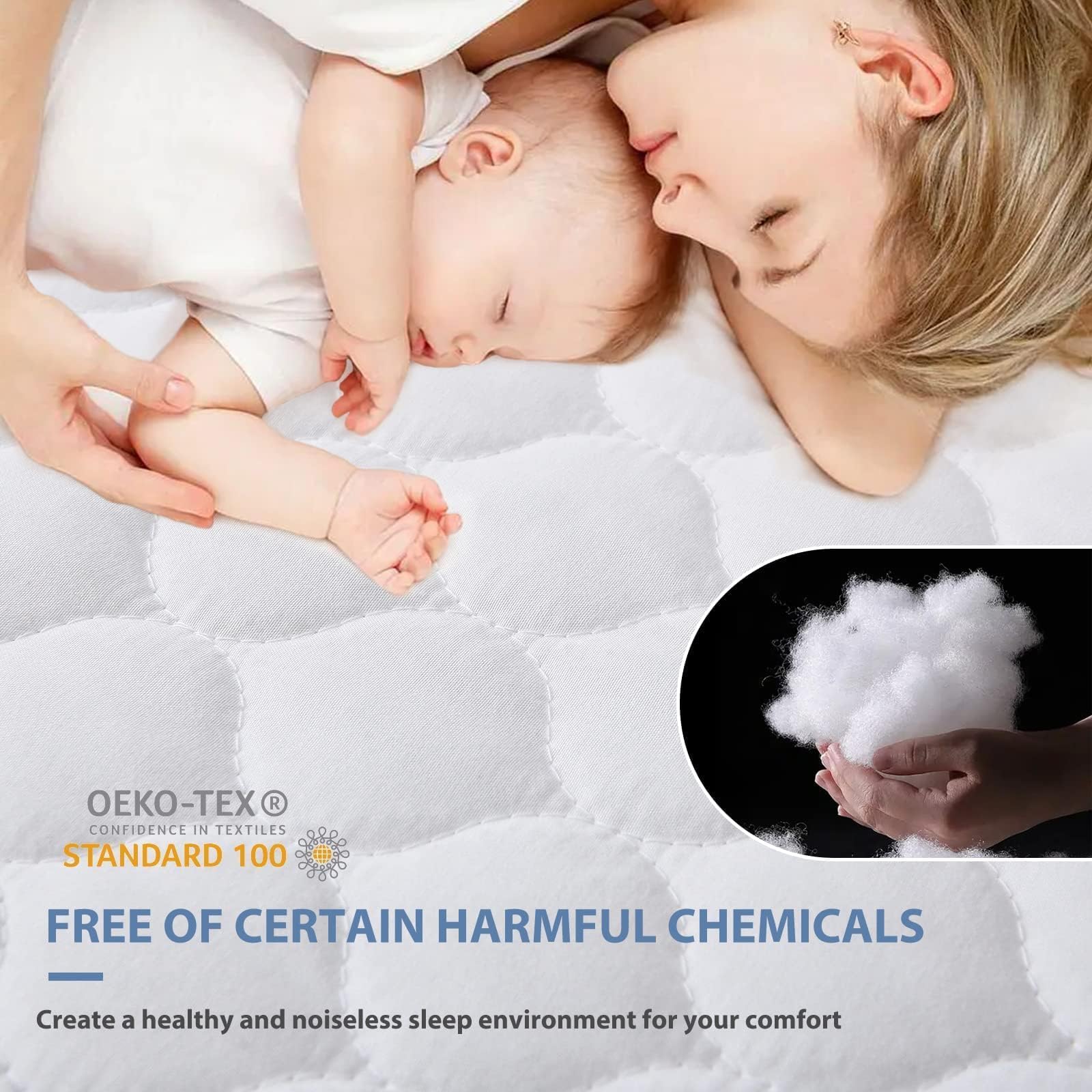 HYMOKEGE Quilted Mattress Protector Queen Size, 100% Waterproof Mattress Cover for Queen Size Bed, Breathable & Noiseless Bed Pad Cover with 5"-21" Deep Pocket
