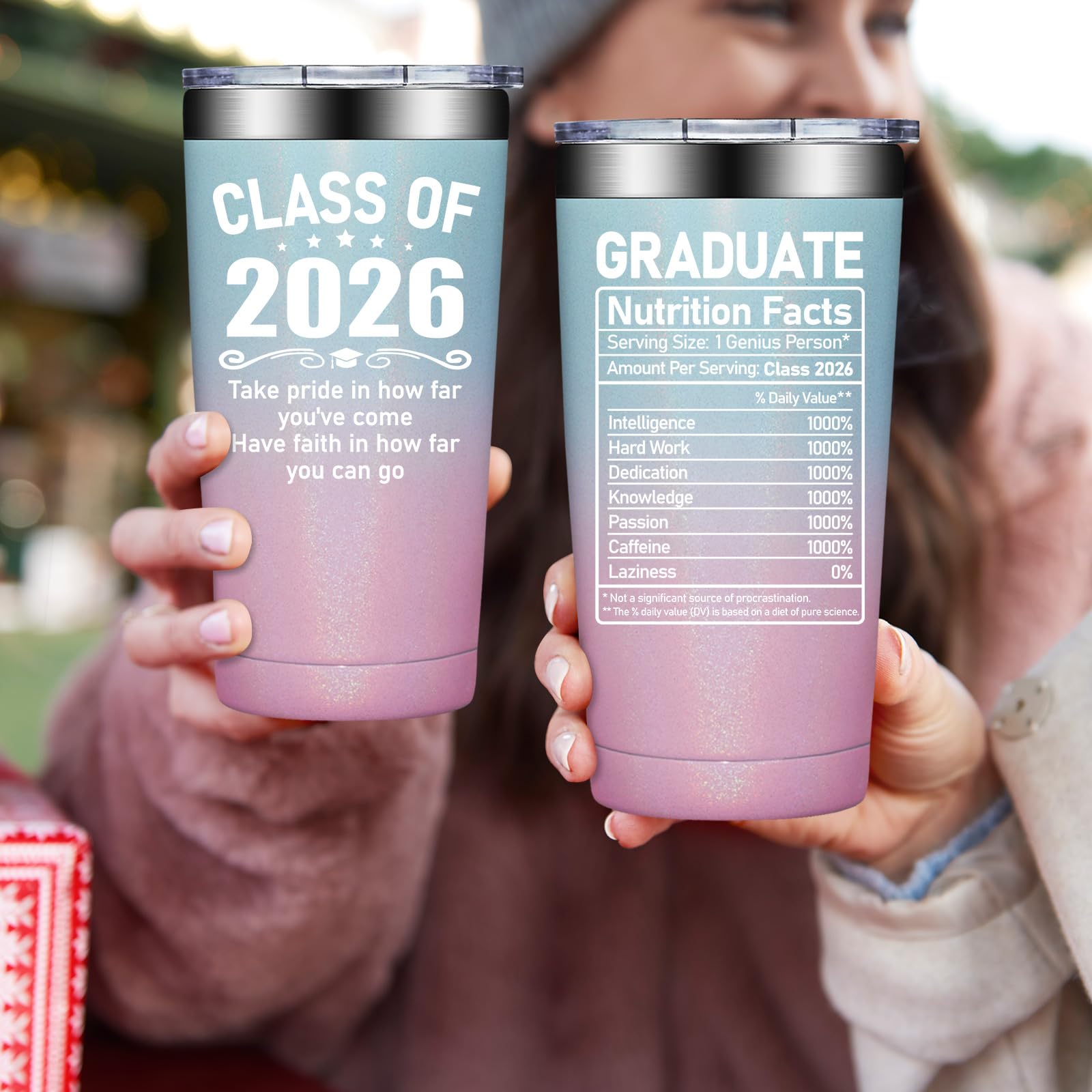 Fufandi Graduation Gifts - Class of 2026 Graduation Gift - College High School Graduations Gifts for Her - Congratulations Gift for Women - Tumbler Cup 20oz