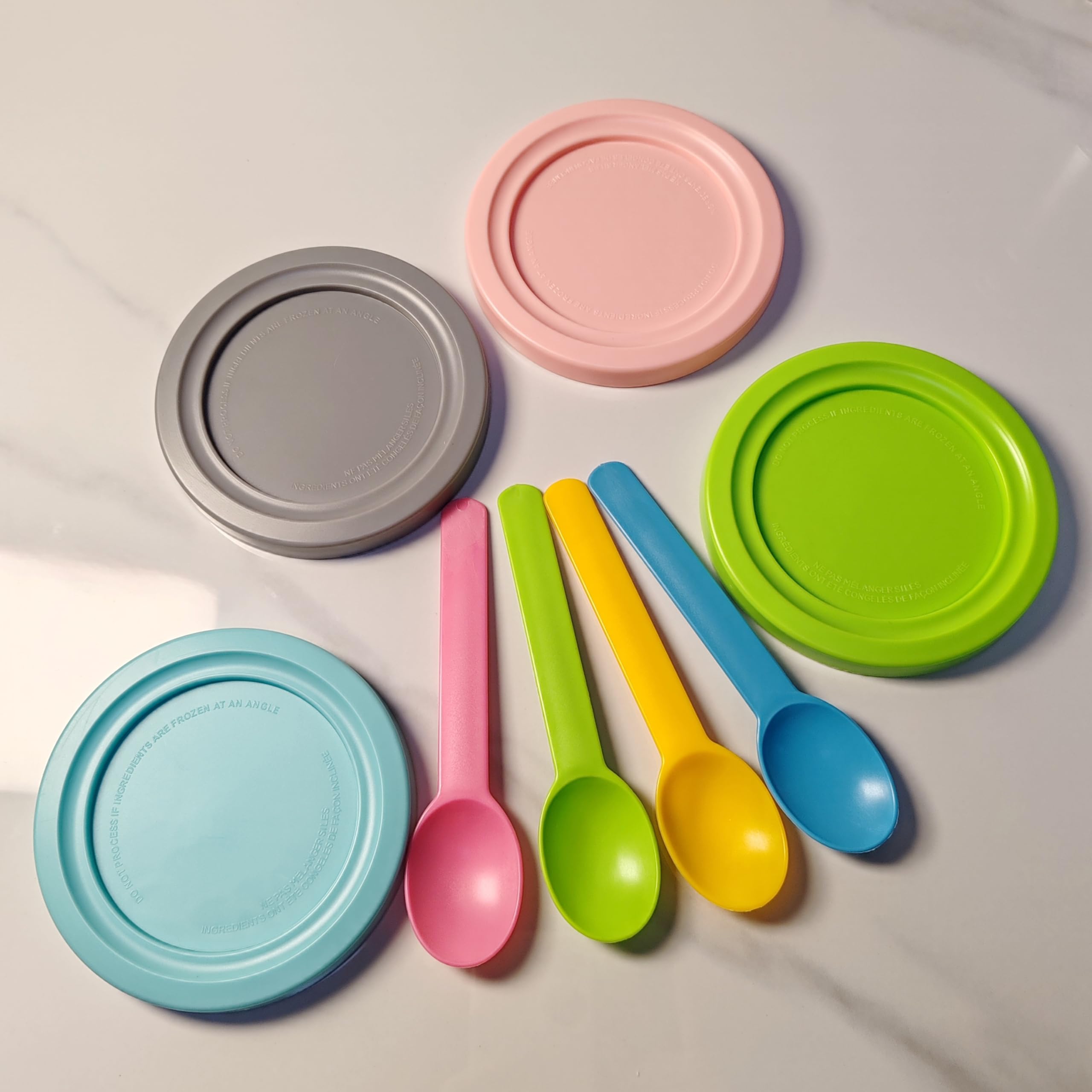 4-Pack Ninja Creami Containers for NC300/NC301/NC299AMZ, BPA-Free Replacement Pints with Color Lids & Recipe Scoop, Dishwasher-Safe & Leak-Proof Ice Cream Maker Accessories for Ninja Creami