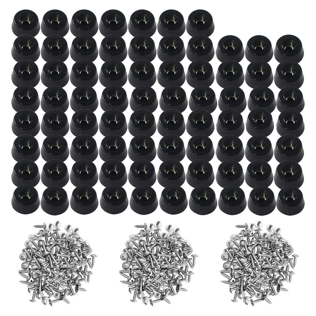 120 Small Round Rubber Feet W/304 Stainless Steel Screws, 0.31 inch H x 0.59 inch D, Soft But Not Slip, Fine Grips for Furniture, Electronics & Appliances! (D15*12*H8mm)