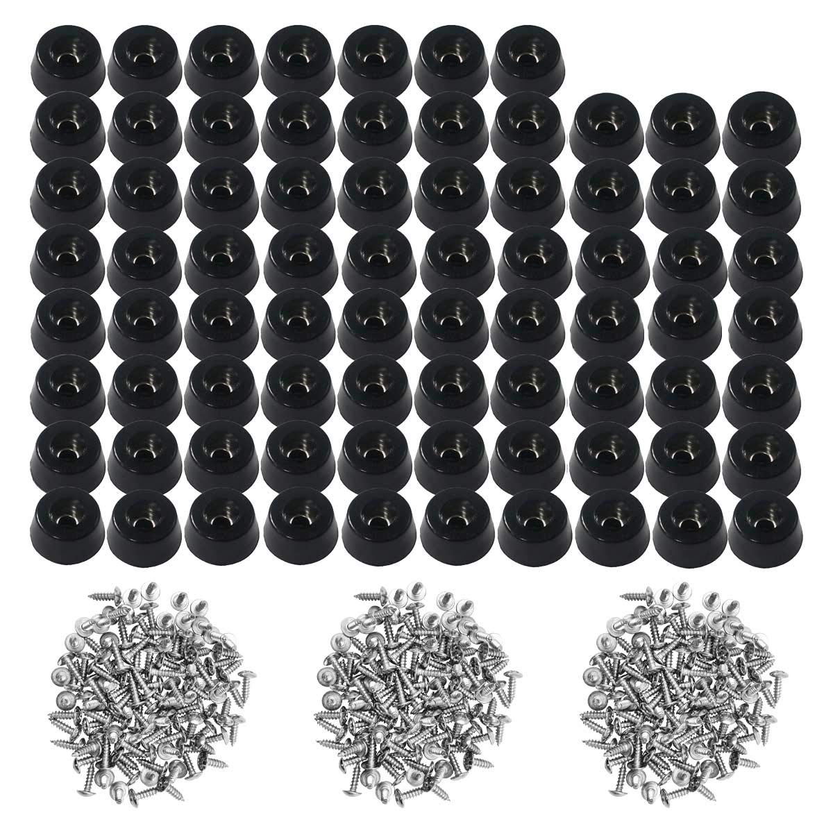 120 Small Round Rubber Feet W/304 Stainless Steel Screws, 0.31 inch H x 0.59 inch D, Soft But Not Slip, Fine Grips for Furniture, Electronics & Appliances! (D15*12*H8mm)