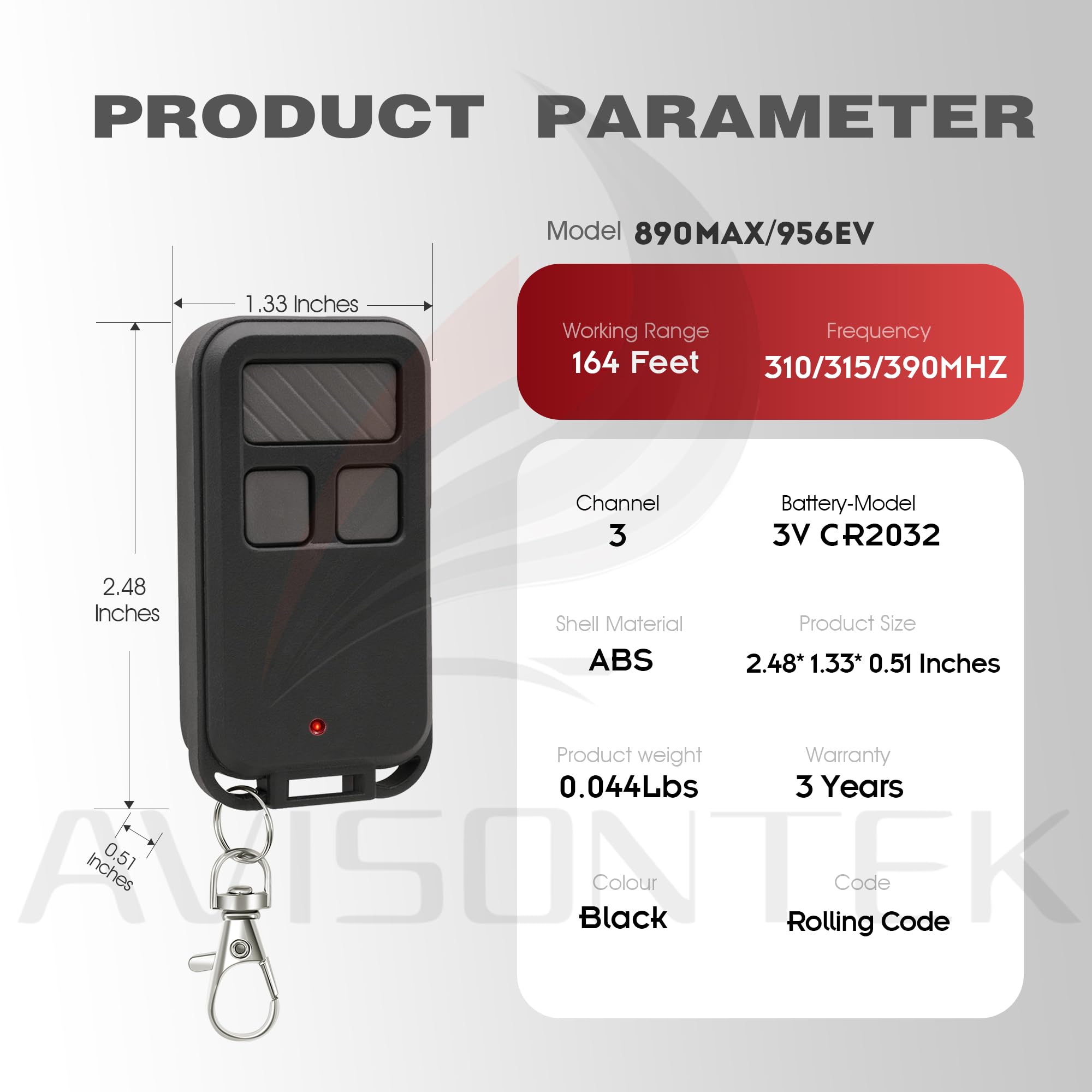 2 for LiftMaster Chamberlain Craftsman Garage Door Remote 893Max 890Max Universal【3 Year Warranty】