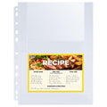 30 Pack 120 Pockets 4x6 Recipe Card Sleeves,3 Ring Binder Recipe Card Protector Pages，Double Sided 2 Pocket Refill Sheets for Recipe Book, 8.5x11 Inch Top Loading Clear Sleeve Sheets