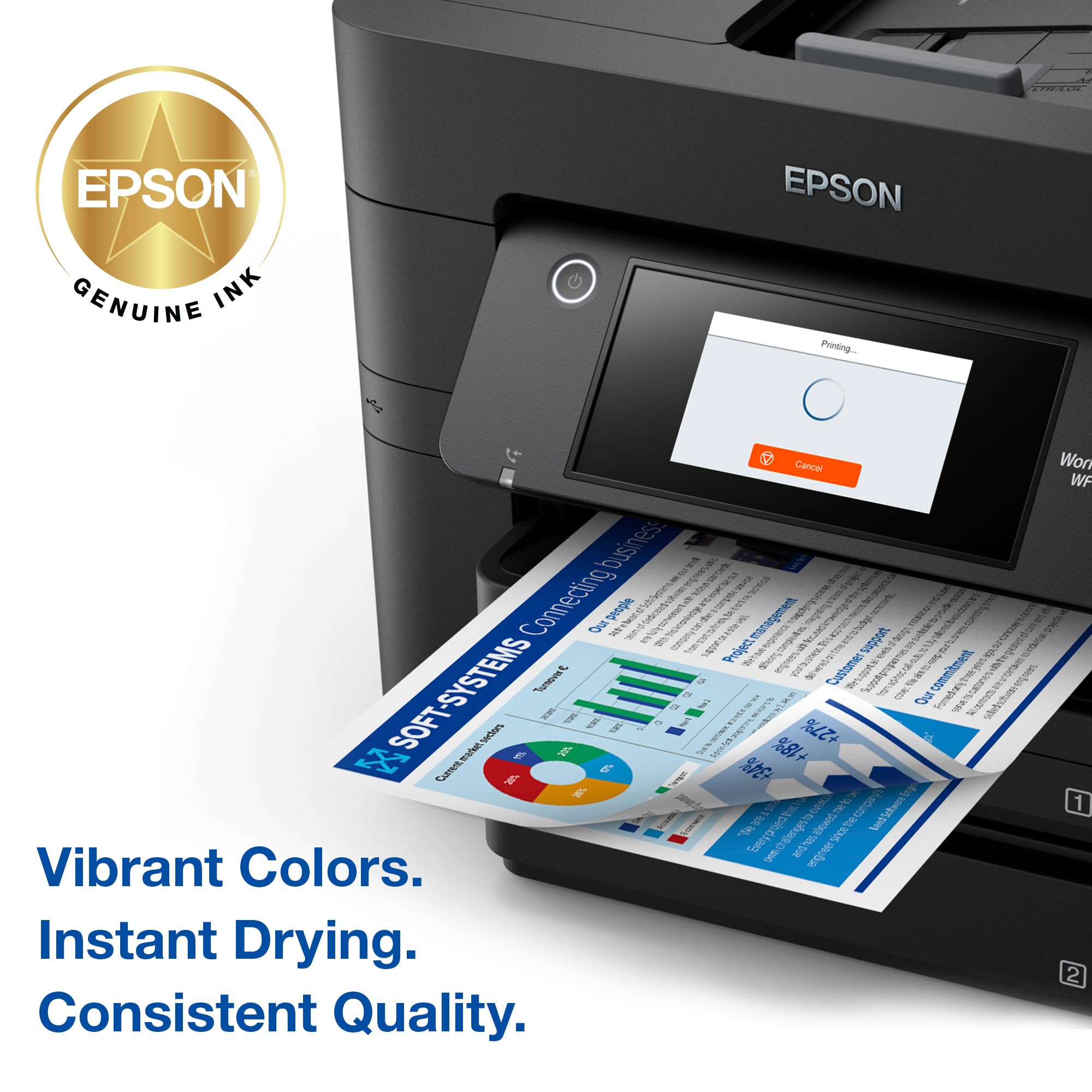 EPSON 822 DURABrite Ultra Ink Standard Capacity Cyan Cartridge (T822220-S) Works with Workforce Pro WF-3820,3823, 4820, 4830, 4833, 4834