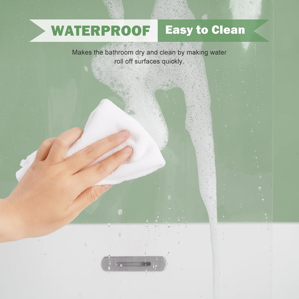 UFRIDAY Clear Shower Curtain Liner PEVA, Extra Long Bathroom Curtain Waterproof with 5 Magnets Bottom, for Home/Hotel, 72 x 78 inch