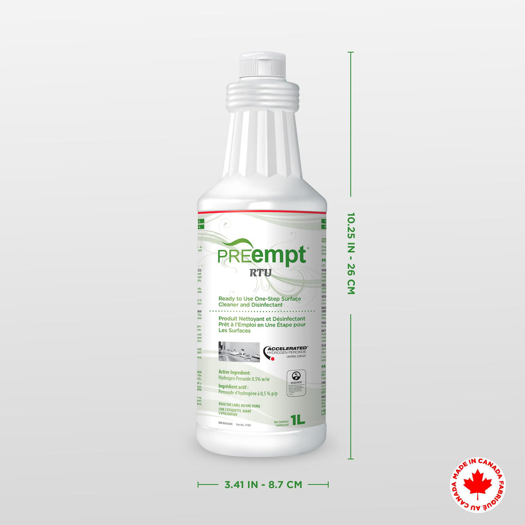 PREempt Ready-To-Use One Step Disinfectant Cleaner - All Purpose Disinfectant for Salons, Spas, Clinics, Studios - 1L (1 Bottle)