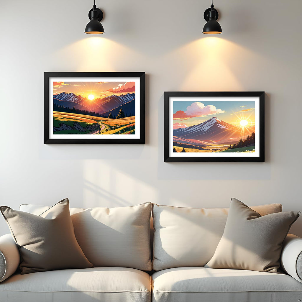 NUFTVI Diamond Painting Picture Frames, Suitable for 12x16 in/30x40 cm Picture Photos Oil Paintings Canvas, Diamond Art Wood Frame With Mat, Wall Art Deco (2 Pack, Black)