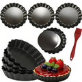 DATANYA 8 Pack Mini Tart Pans 4 Inch with Removable Bottom Round Nonstick Quiche Pan, Heavy Duty Fluted Side for Pies, Mousse Cakes, Dessert Baking