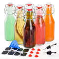 6 PCS 250ml Glass Bottles with Stoppers, Swing Top Beer Brewing Glass Bottles with Airtight Lid, Flip Top Glass Bottle for Fermentation, Kombucha, Vanilla Extract, Wine, Oil, Vinegar and Beverages