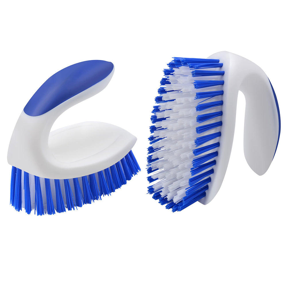 Heavy Duty Scrub Brush Pack of 2, Cleaning Brush with Comfortable Grip for Bathroom, Shower, Carpet, Sink Cleaning