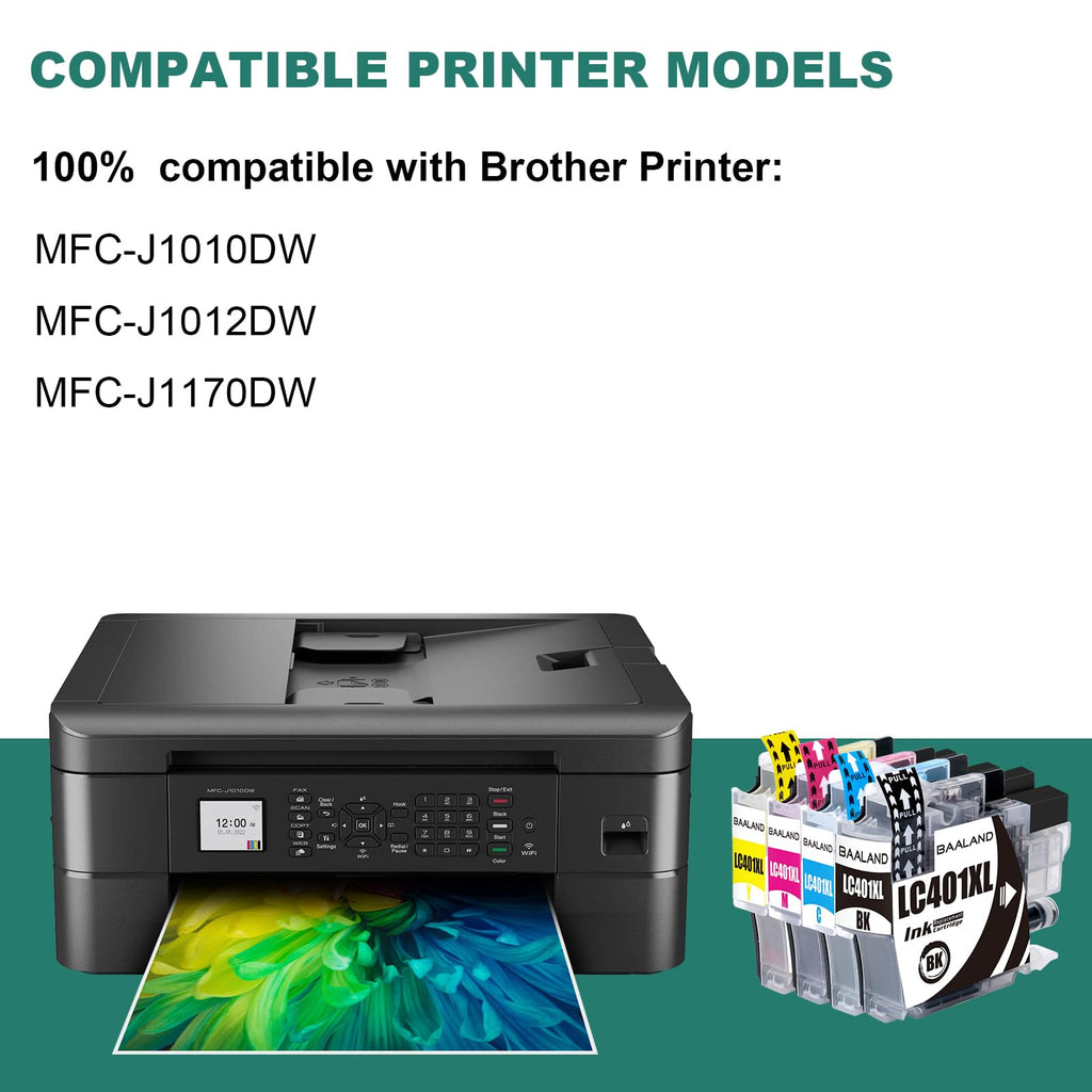 LC401XL Black Ink Cartridges Replacement for Brother LC401 Ink LC401BK High Yield (2.5X Standard Page Yield) 3-Pack LC401XLBK Compatible for Brother MFC-J1010DW, MFC-J1012DW, MFC-J1170DW Printer