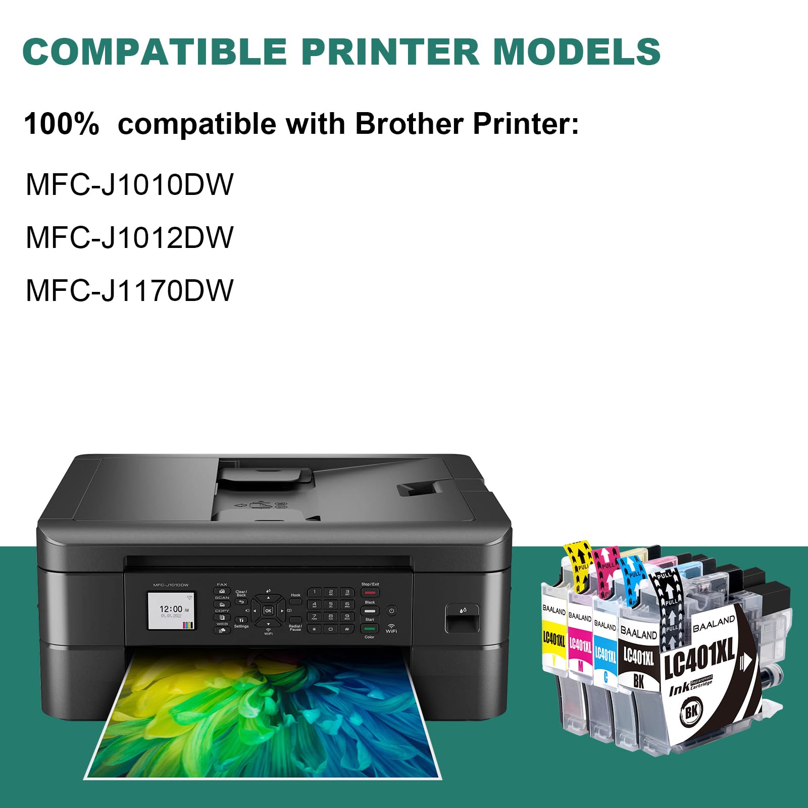 LC401XL Black Ink Cartridges Replacement for Brother LC401 Ink LC401BK High Yield (2.5X Standard Page Yield) 3-Pack LC401XLBK Compatible for Brother MFC-J1010DW, MFC-J1012DW, MFC-J1170DW Printer