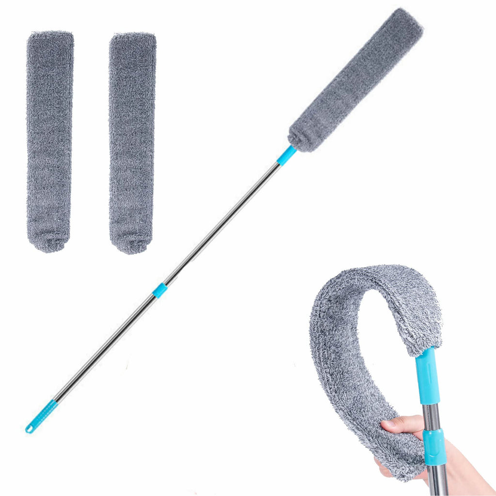 Retractable Gap Dust Cleaner Under Appliance Microfiber Duster Dust Brush with Extension Pole (36 to 55 inches) Cleaning Duster for Bed High Ceilings Furniture Bottom Household Gap Duster