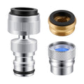 Hibbent 2 Pack Faucet to Dishwasher Adapter, Quick-Connect Dishwasher Snap-On Connection, with Swivel Ball Joint and Faucet Aerator, Male 15/16 Inch and Female 55/64 Inch, Chrome