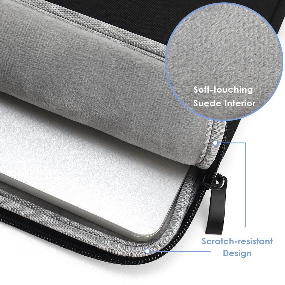 ProElife 13-Inch Laptop Sleeve Case for 2026-2022 MacBook Air 13.6 inch M5 M4 M3 Chip & MacBook Neo 13'' A18 Pro, Pro 13'' M2 Chip Accessory Traveling Carrying Canvas Bag Cover Simple Case (Black)