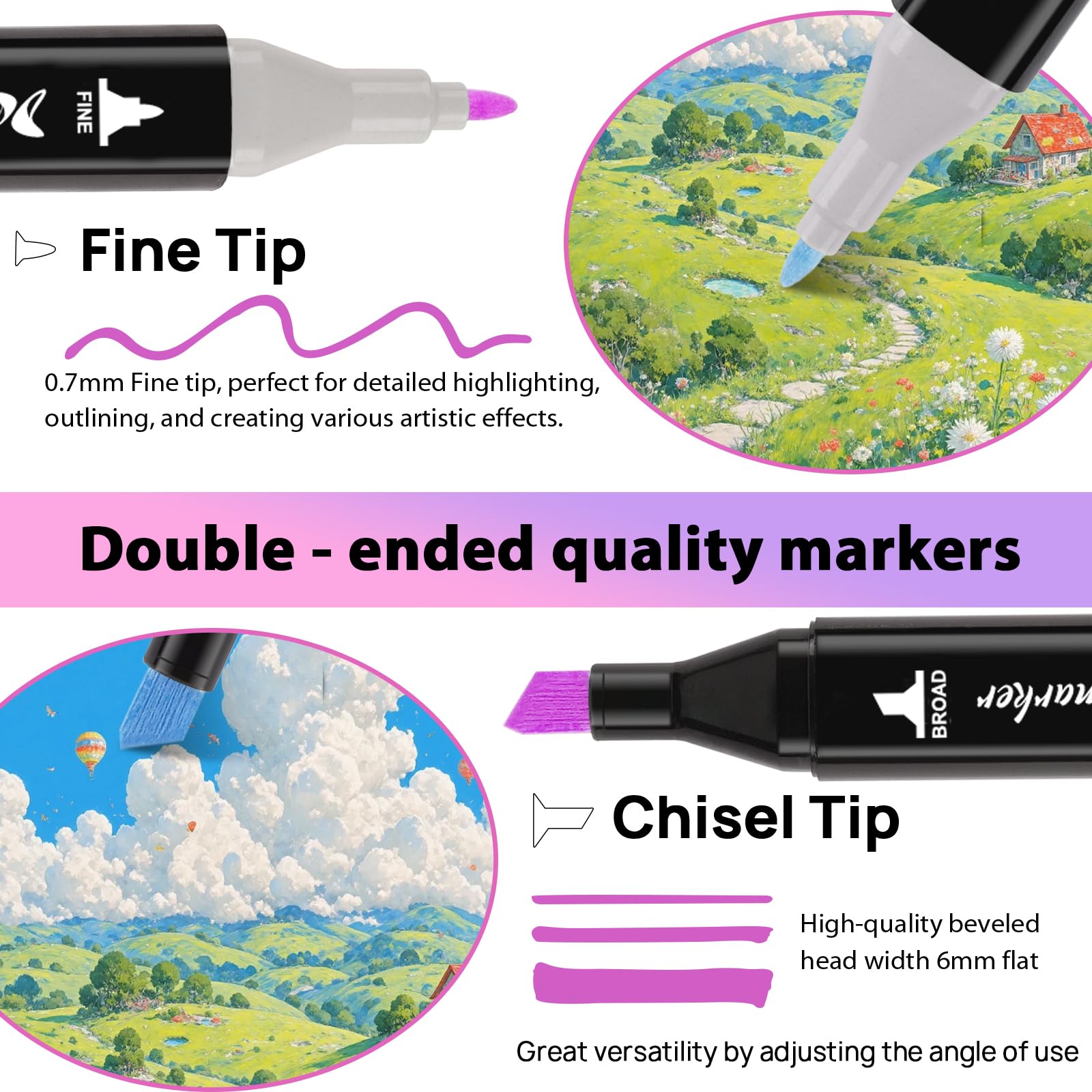 100 Colors Alcohol Markers Set,Dual Tip Art Markers for Professional Drawing & Adult Coloring Books,Permanent Art Markers with Carrying bag,Drawing Markers for Sketch, Manga, Graffiti & More
