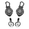 MNGARISTA 2-Pack Retractable Keychain, Heavy Duty Carabiner Badge Holder, Tactical ID Badge Reel with 31.5” Steel Retractable Cord, 8.0 oz