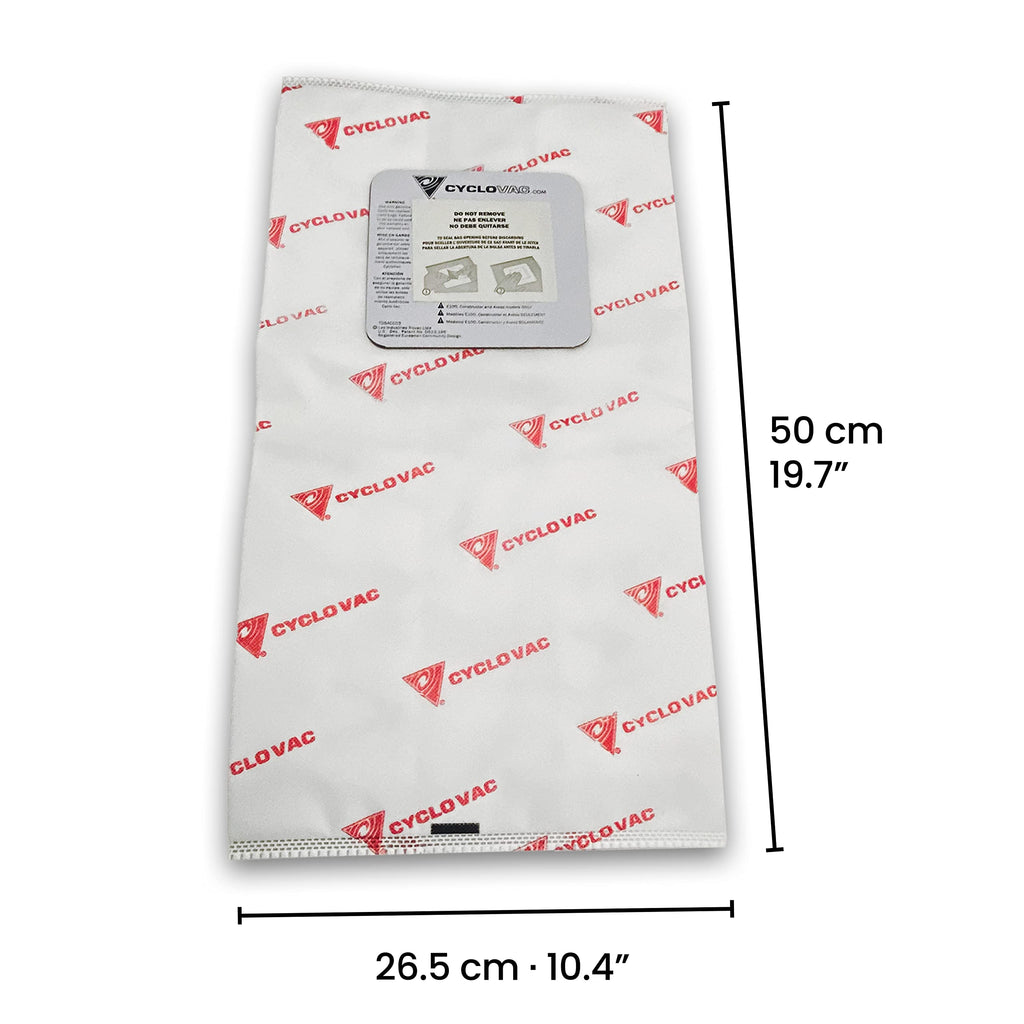 CYCLOVAC | TDSAC91C | Heavy Duty Central Vacuum Electrostatic Filter Bag with 3 Notches | Set of 3 Bags | 16 L (3.6 GAL)