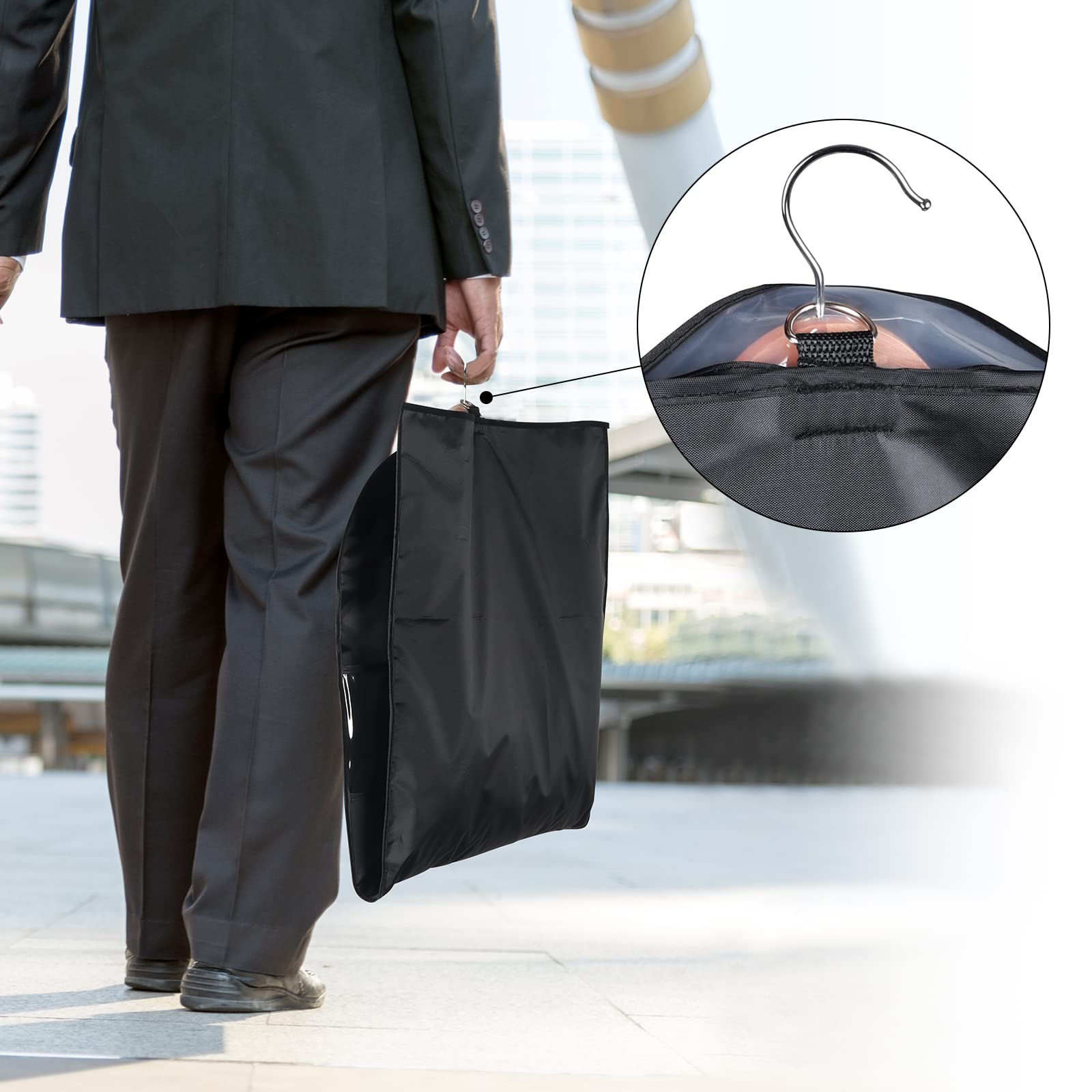 Univivi 5 pcs Garment Bag 110 cm/43 inch Suit Bag with Clear Window,Zipper,Washable Oxford Fabrics Suit Cover for Suits, Jacket,Coats (24"x43"-5pcs- Oxford)