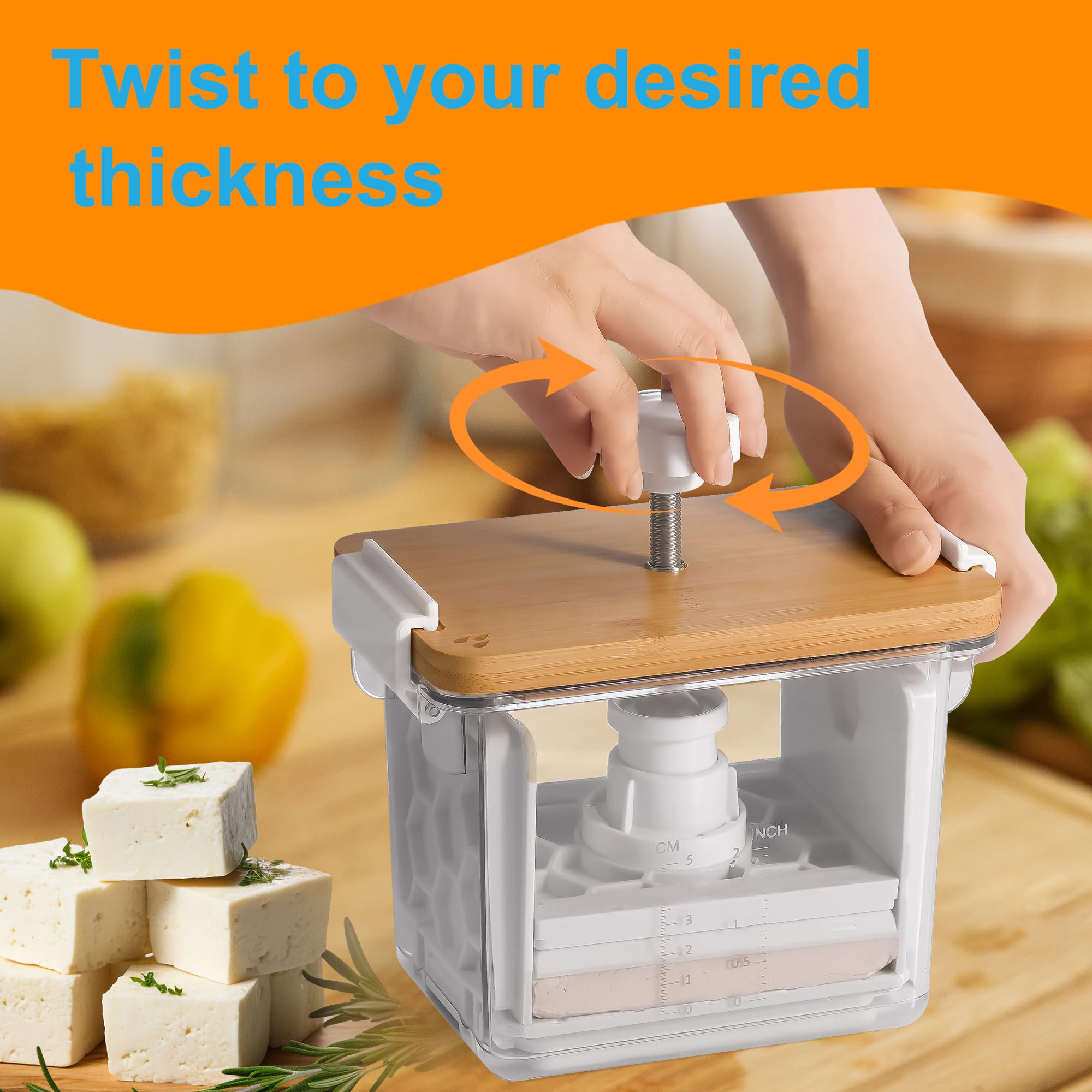 Tofu Press - Tofu Press Dishwasher Safe, Vegan Gifts Tofu Paneer Presser for Removing Water from Tofu Extra Firm Organic, Tofu Maker for Pressing Out Water from Firm, and Extra Firm Tofu - BPA Free