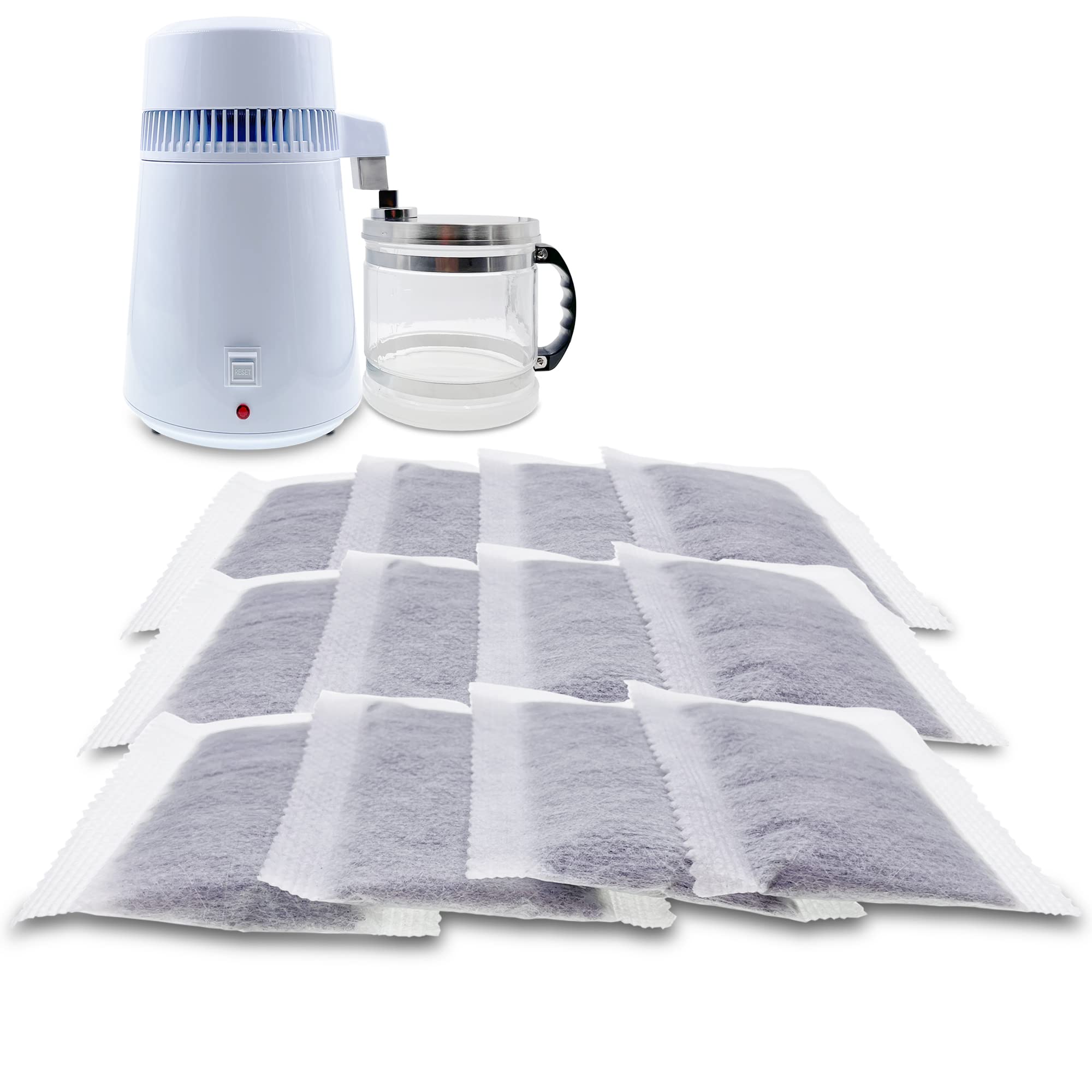 Xcivi Replacement Activated Charcoal Distiller Filters Compatible with Megahome and Other Countertop Water Distiller (12)