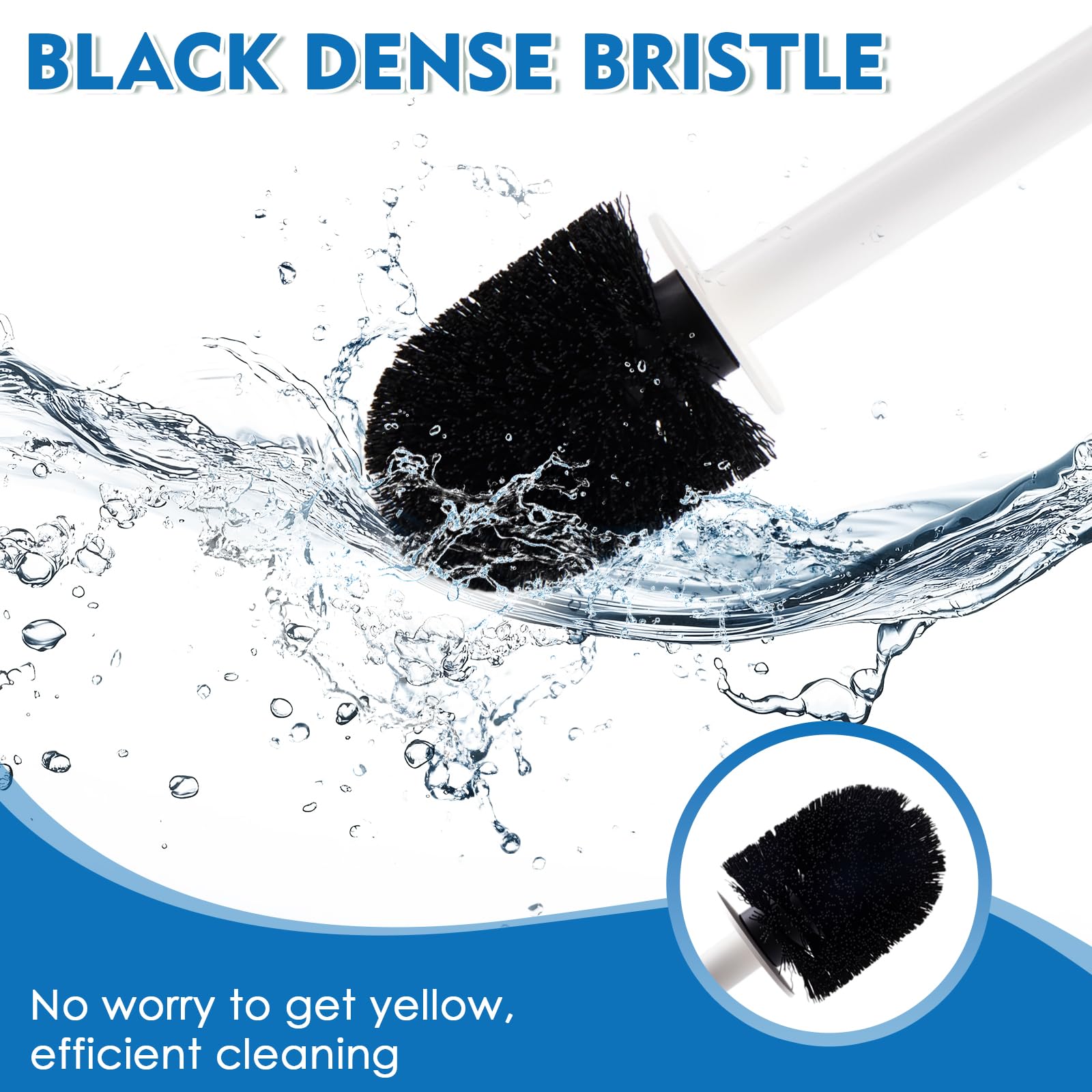 Toilet Brush and Holder Set, 2 Pack Toilet Bowl Cleaner Brush with Long Handle for Bathroom Drip-Proof Deep Cleaning