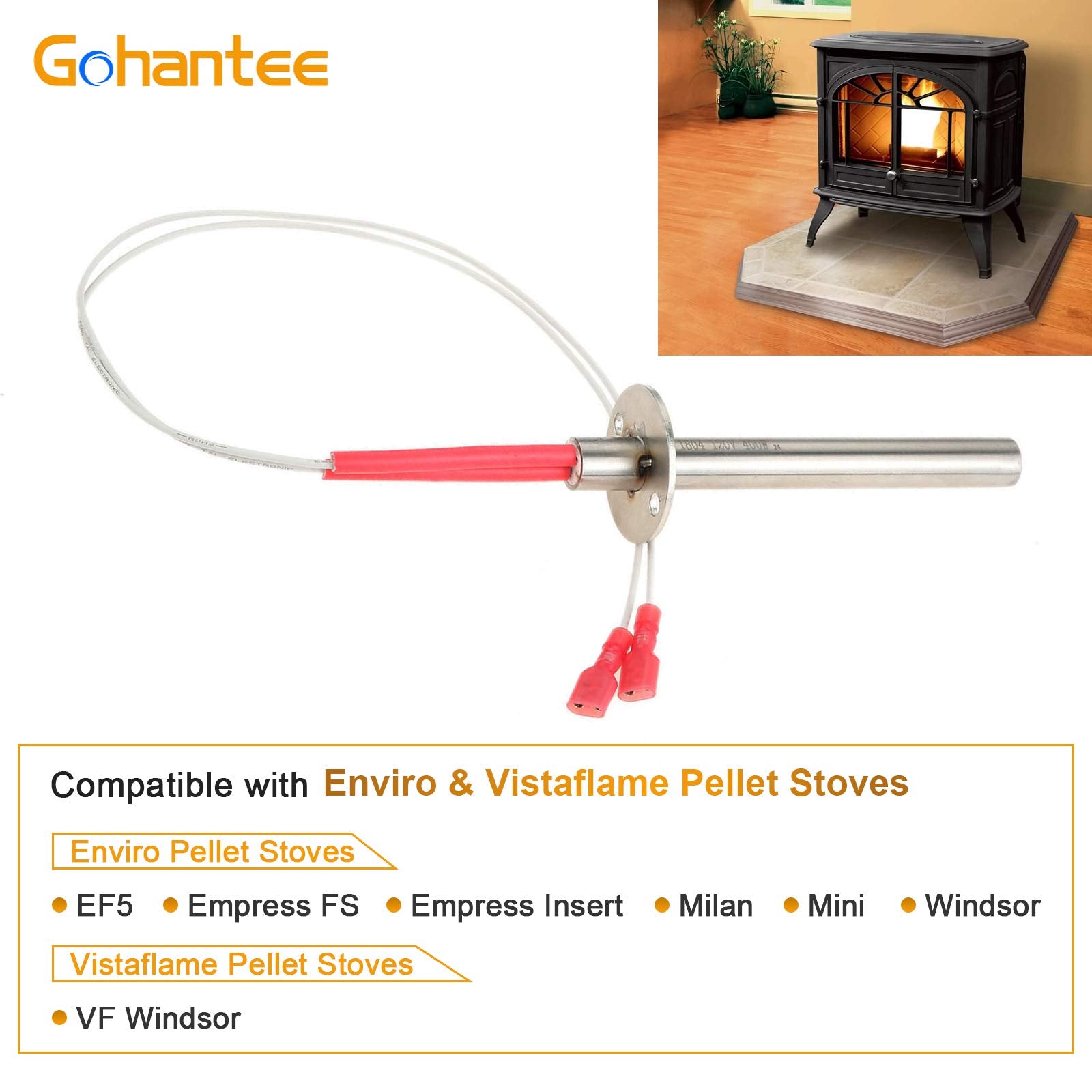 Pellet Igniter Upgrade fits Enviro, Vista Flame, Mini, Milan, EF5, Windsor, Empress FS & INS Pellet Stove Ignitor 50-619 & 20-022