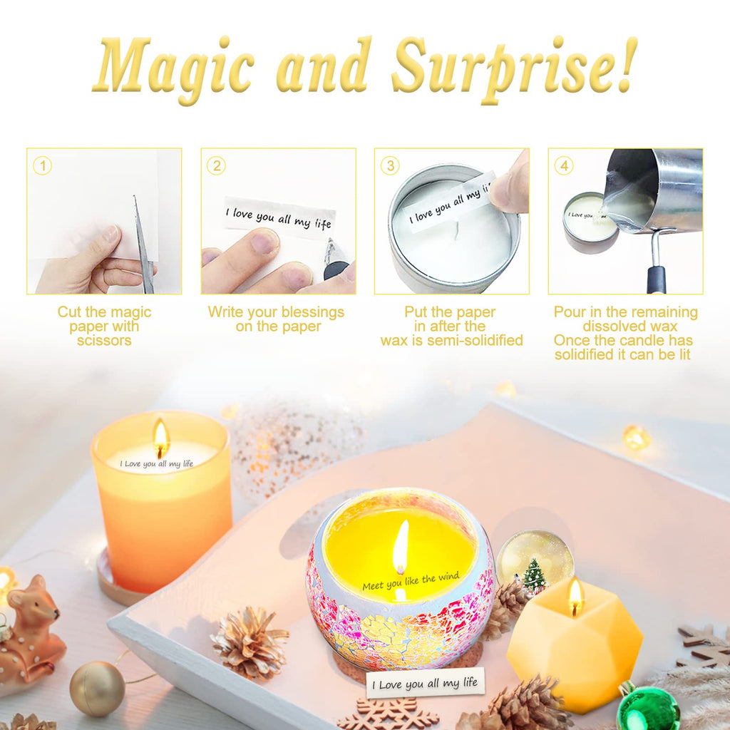 ETUOLIFE DIY Candle Kit, DIY Candle Making Kit Suitable for Beginners to Experts with Soy Wax, Pouring Pot, Magic Paper, Wicks and More Complete K It for Making Candles