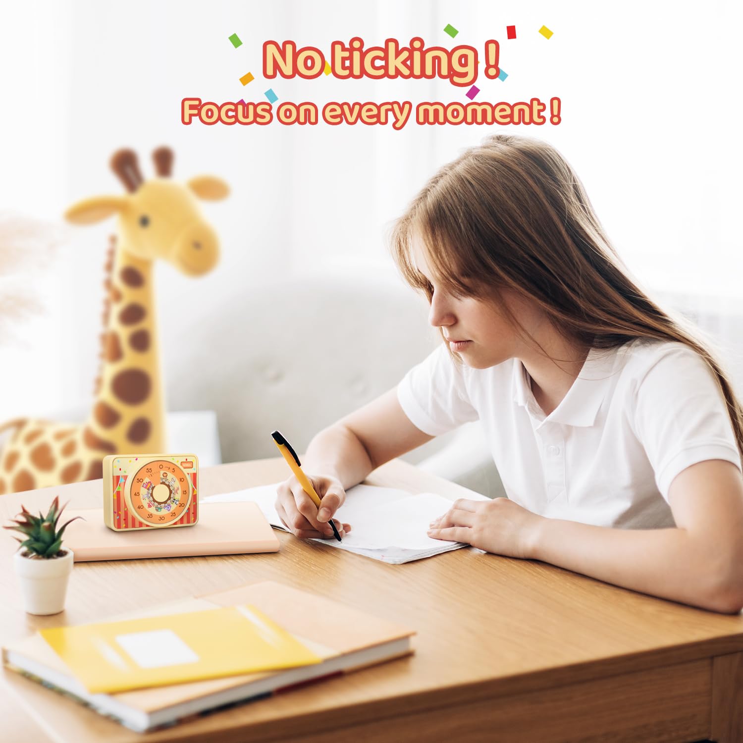 VOCOO Visual Timer 60 Minute - Kitchen Countdown Timer with Magnetic, Silent Volume Control, Adjustable Alarm Time - Time Management Tool for Kids Students Cooking Classroom Study Home Office