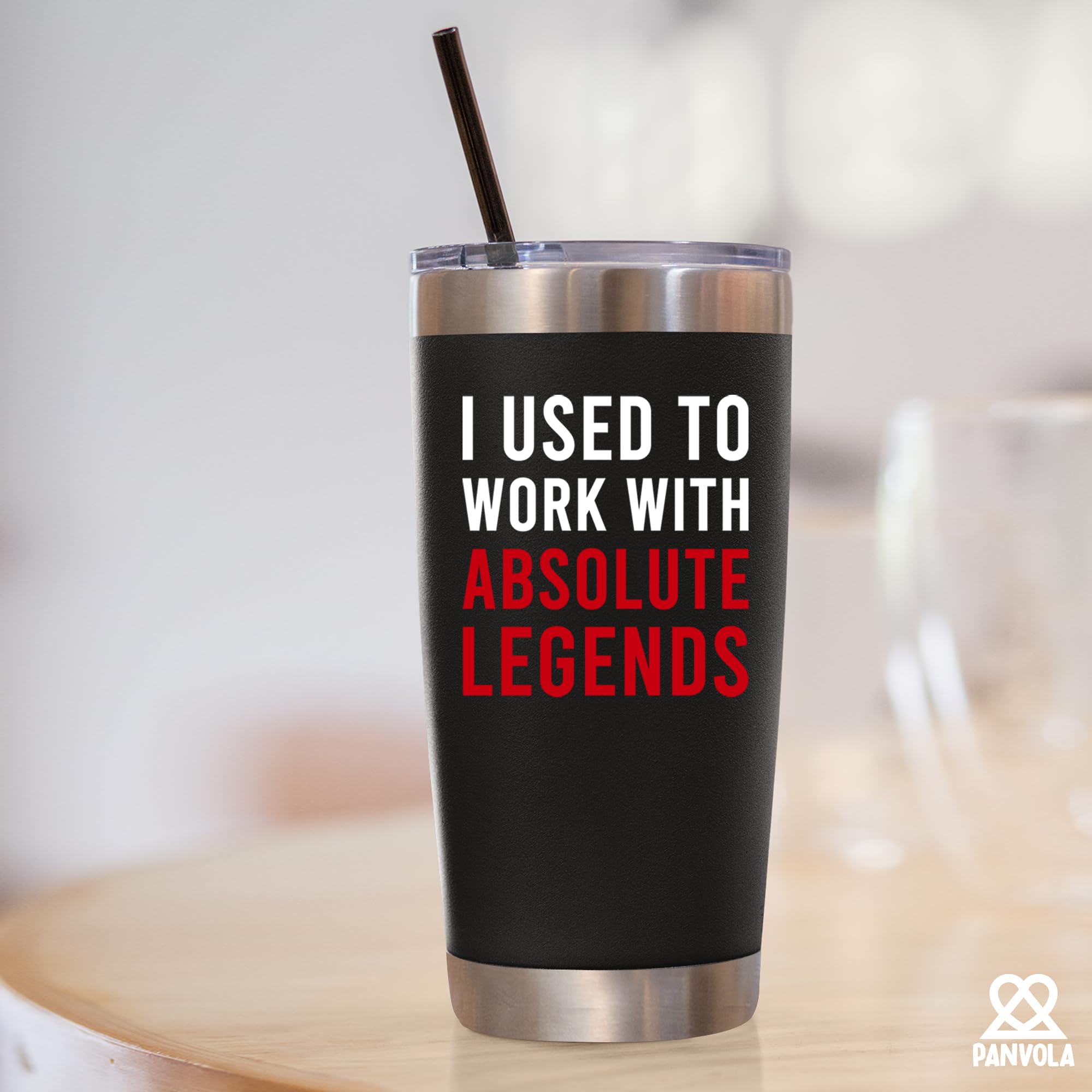 I Used to Work with Absolute Legend Vacuum Insulated Tumbler Farewell Going Away Gift for Coworker Retirement Gifts Goodbye Office Stainless Steel Removable Lid (Black, 20 oz)