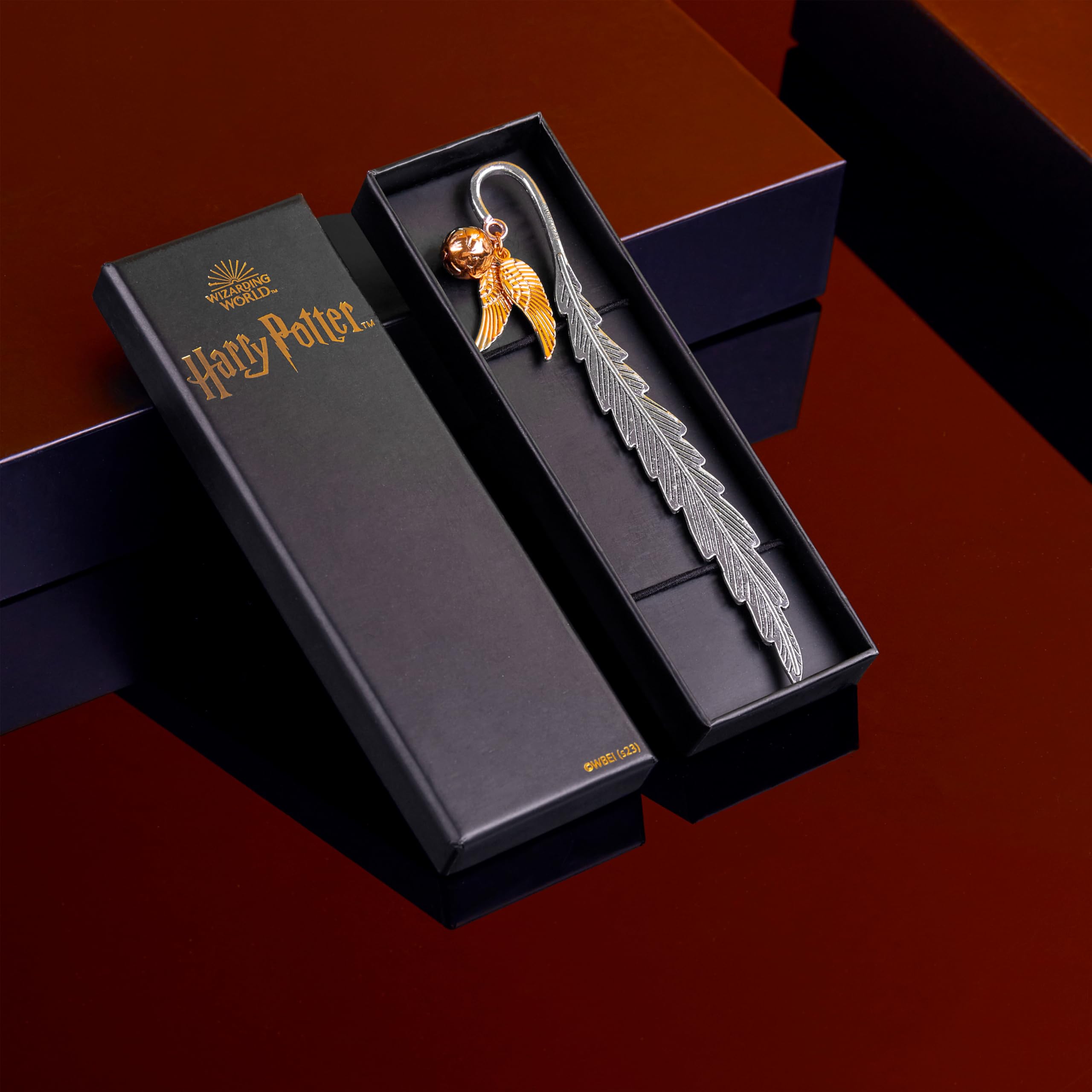 Harry Potter Metal Bookmark Gift Box with Hanging Charm Gift for Women Kids School Uni Reading Teacher Gifts (Golden Snitch)