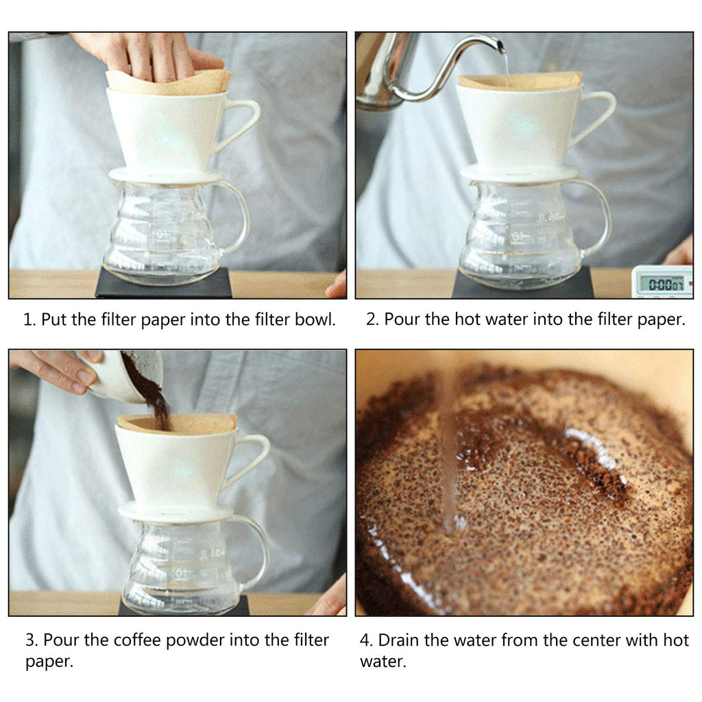 Segarty Pour Over Coffee Maker, White Ceramic Coffee Dripper Single Cup, Drip Coffee Maker Slow Brewer with 3 Holes Flat Bottom for Home, Office, Travel, Camping，Gift for Coffee Enthusiast