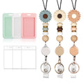 Qoroos 9 in 3 Sets Retractable Teacher Lanyard for ID Badges and Keys Breakaway Lanyard with ID Holder Sunflower Cute Beaded Lanyard Badge Silicone, Gift for Teacher Women Nurse