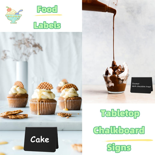 20PCS Mini Chalkboard Food Labels for Party Buffet Display - Small Price Display Signs, Reusable Catering Reserved Table Tags, Line Labels