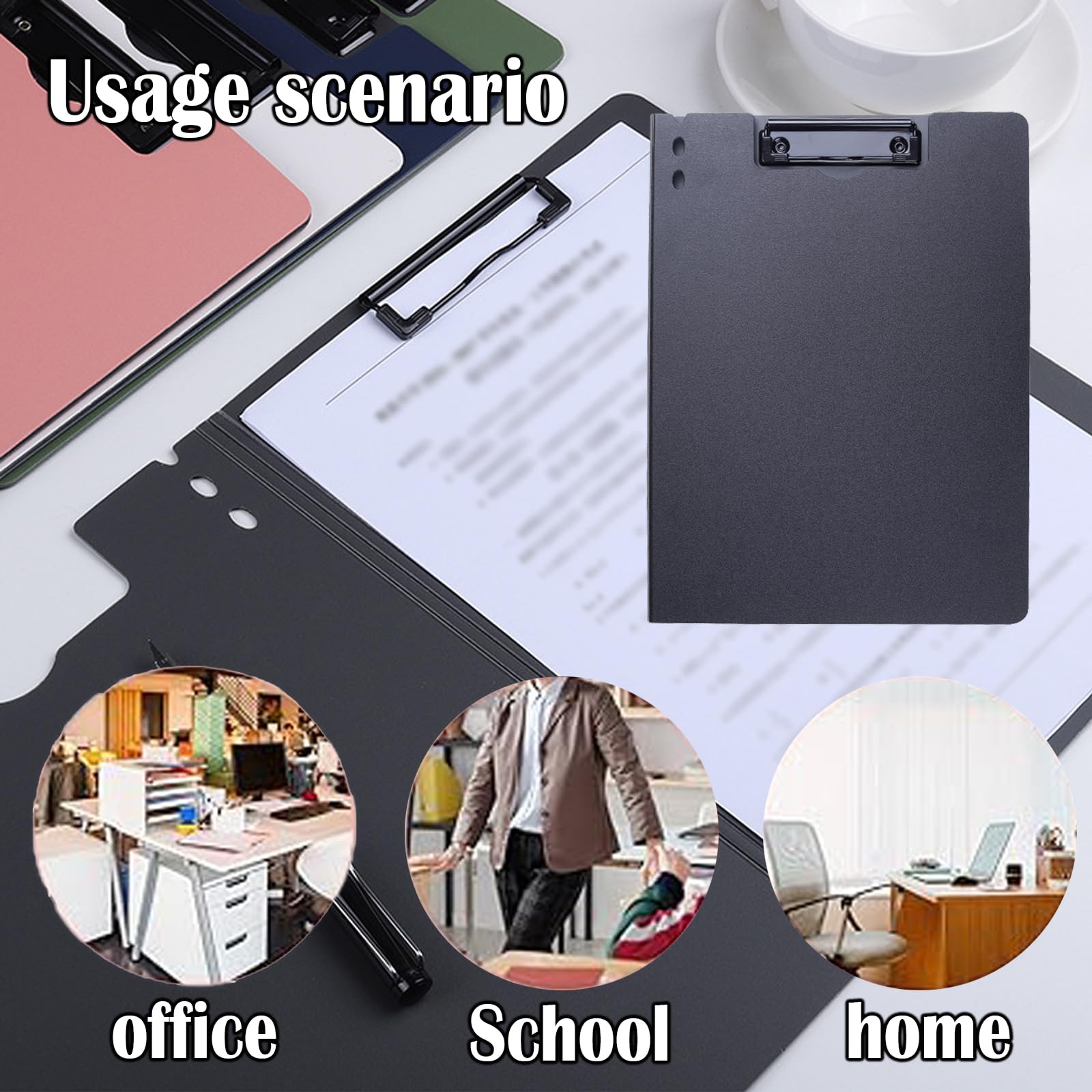 6 PCS Clipboard Folder, Plastic Clipboard Folder with Pocket A4 Durable Foldable Clip Board for Nurses Trainers Punchless Clamp Binder Clip Board with Cover for Classroom Office Field Work (Vertical)