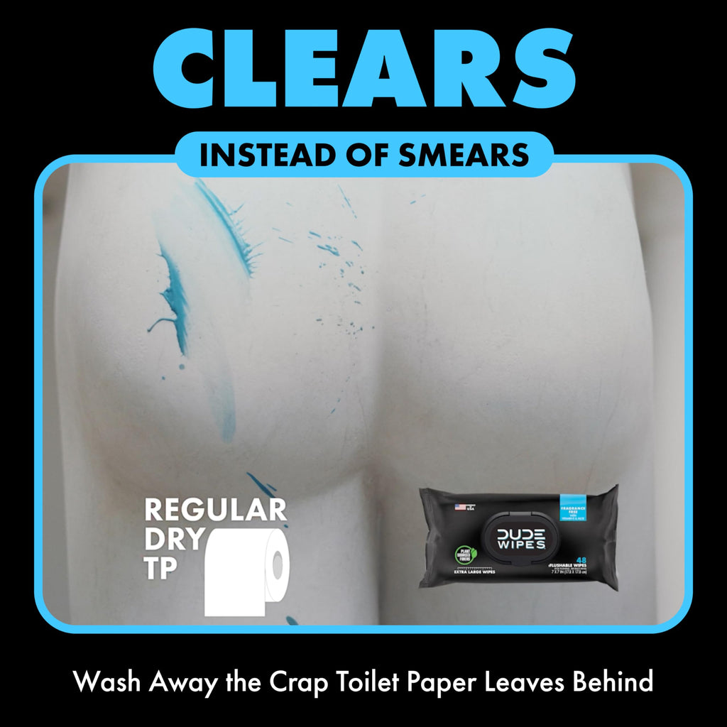 DUDE Wipes Flushable Wet Wipes Dispenser (3 Packs 48 Wipes), Unscented Wet Wipes with Vitamin-E & Aloe for at-Home Use, Septic and Sewer Safe