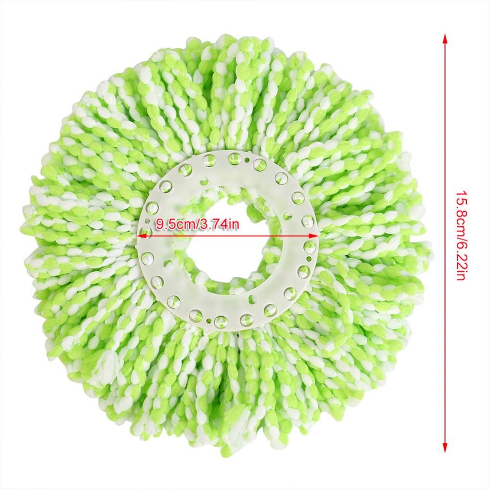 Spin Mop Head Refills Microfiber Round Spin Mop Head Replacement for Universal Spin Mop System for Home Commercial Use (Green White)
