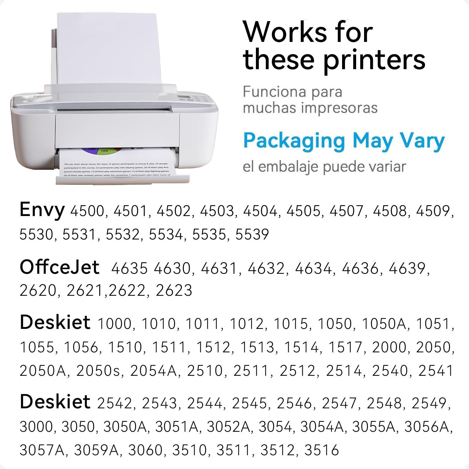 61XL Ink Cartridge Compatible for HP 61 Ink Cartridge Black Colour Compatible for Envy 4500 5530 4502 DeskJet 1000 2542 2540 3050 3050a OfficeJet 4630 Printer