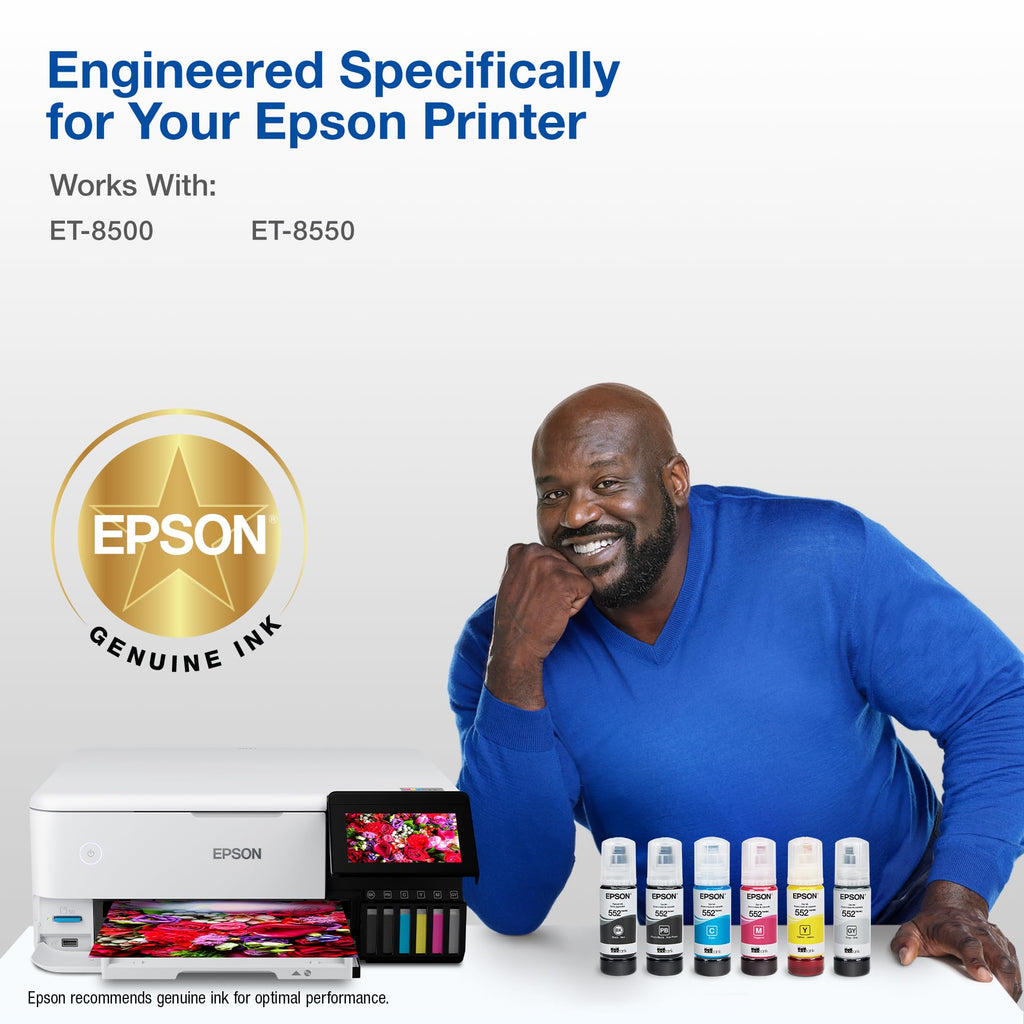 Epson 552 EcoTank Ink Ultra-high Capacity Bottle Magenta (T552320-S) Works with Photo ET-8500, 8550