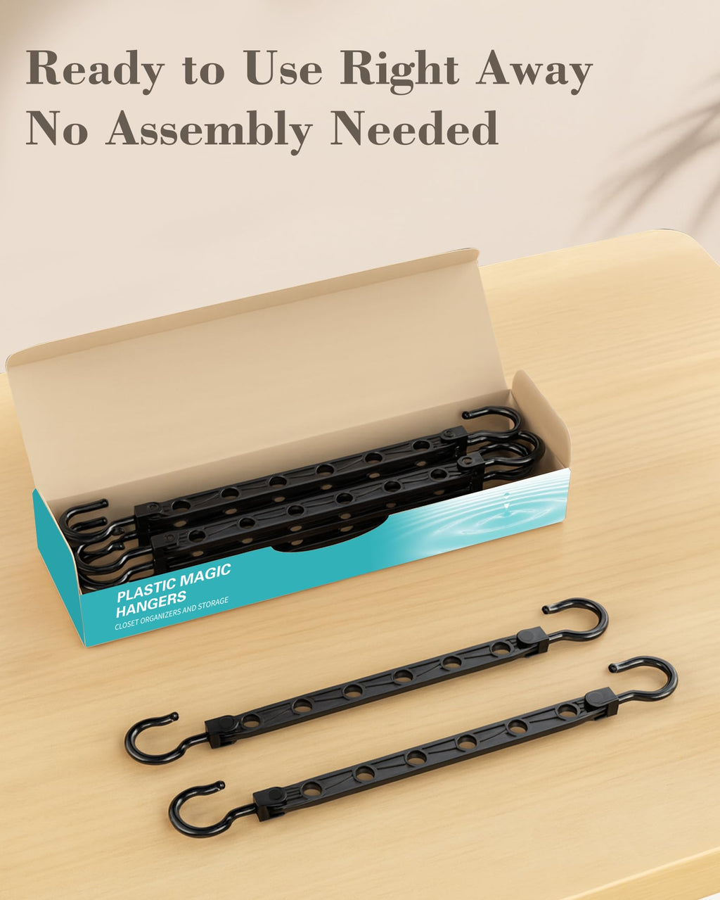 Latoxcaa Space Saving Hangers for Clothes, 24 Pack Collapsible Hangers with 6 Holes and 360° Swivel Hook, Hanger Hooks Space Saver for Closet Organizers and Storage, Dorm Room Essentials, Black